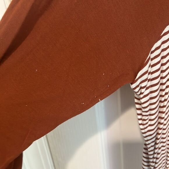 Maurices Baseball Style Shirt with Stripes in Rust - Picture 5 of 8